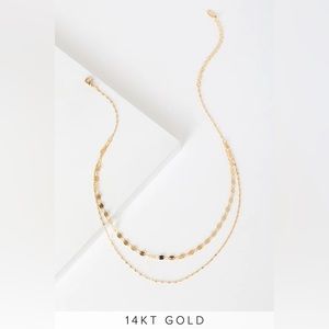 LULUS ALWAYS GLEAMING 14KT GOLD LAYERED CHOKER NECKLACE | 14KT GOLD PLATED | NWT
